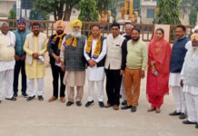 बाबैन में लाडवा हल्के के प्रभारी रणधीर सिंह, सतीश शर्मा, शिव कुमार व कर्मबीर का किया गया स्वागत