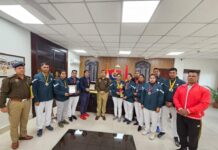 पुलिस अधीक्षक शशांक कुमार सावन ने 44वें हरियाणा पुलिस गेम्स में मेडल प्राप्त करने वाले पुलिस कर्मचारियों को प्रशंसा पत्र देकर किया सम्मानित
