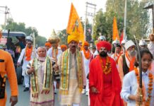 अयोध्या धाम रामलला के चरणों से अक्षत कलश चली यात्रा का इंद्री में पहुंचने पर हुआ जोरदार स्वागत