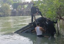 दादूपुर हेड पर बेगमपुर के सरपंच की स्कॉर्पियो बेकाबू होकर नहर में गिरी