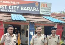 थाना बराड़ा में दर्ज बिना नम्बर प्लेट की चोरीशुदा मोटरसाइकिल सहित आरोपी गिरफ्तार