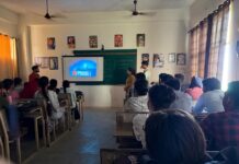 उद्यमिता विषय पर एक प्रेरक डॉक्यूमेंट्री फिल्म दिखा विद्यार्थियों को किया प्रेरित