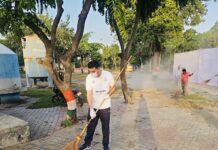 एक घंटा एक साथ कार्यक्रम के तहत चलाया गया सरस्वती तीर्थ पर मेघा सफाई अभियान : अभिनव सिवाच