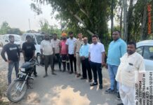 फसल अवशेष जलाने पर रोक लगाने के लिए इंद्री के विभिन्न गांवों में निकाला गया फ्लैग मार्च