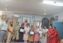 शहीद उधम सिंह राजकीय महाविद्यालय मटक माजरी करनाल में मेंहदी प्रतियोगिता का सफल आयोजन