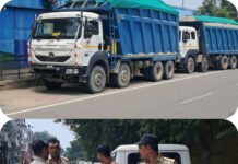 ओवरलोड डंपरों पर एसडीएम का एक्शन, चार वाहनों के काटे चालान